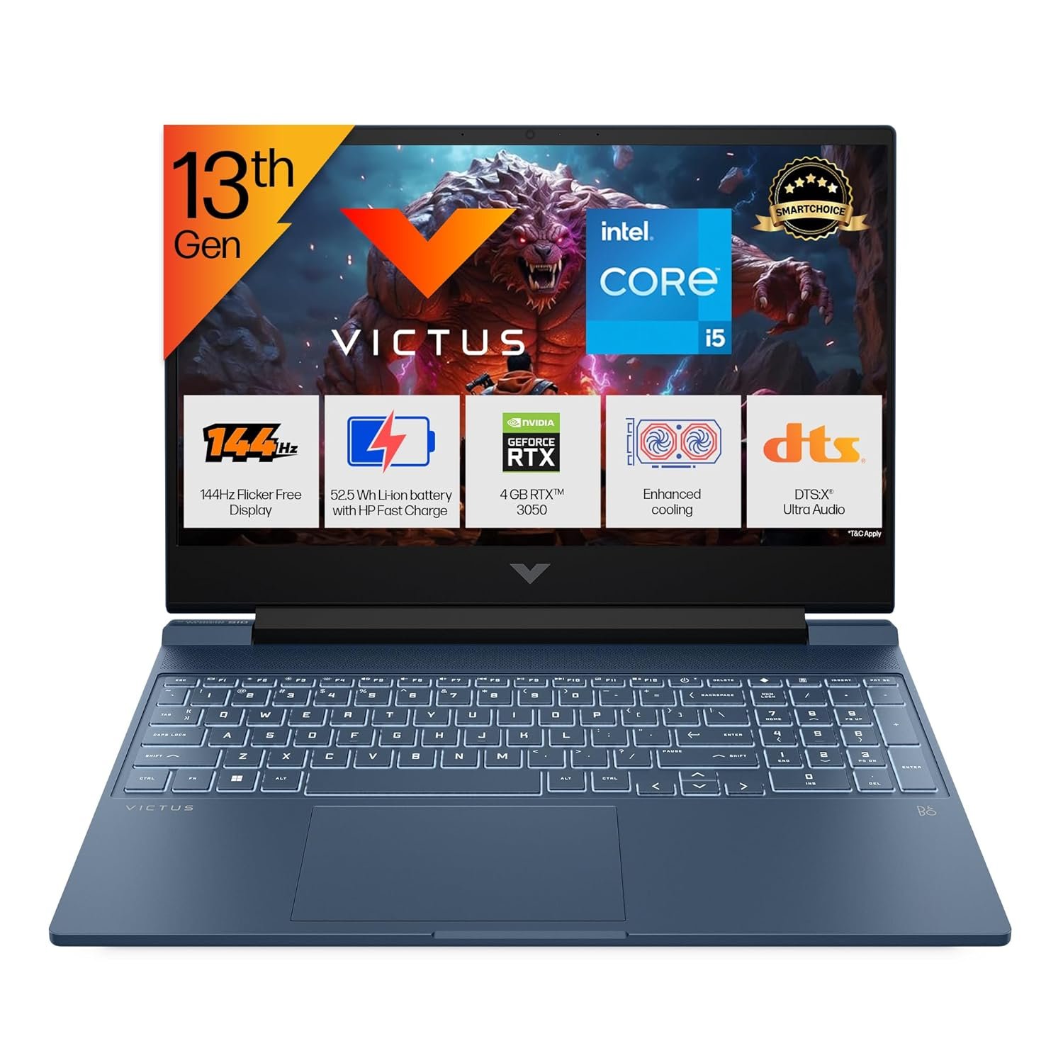 HP Victus, 13th Gen Intel Core i5-13420H-RTX 3050
